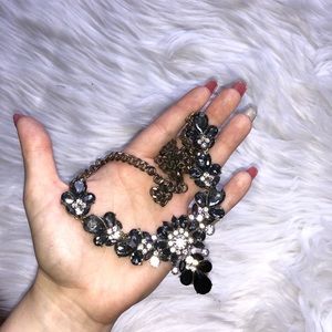 Chunky grey/black/silver necklace